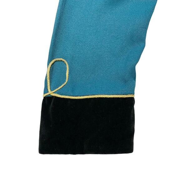 JOSEPH RIBKOFF Vintage Jacket 8 PETITE Teal Velvet Trim - Picture 5 of 7